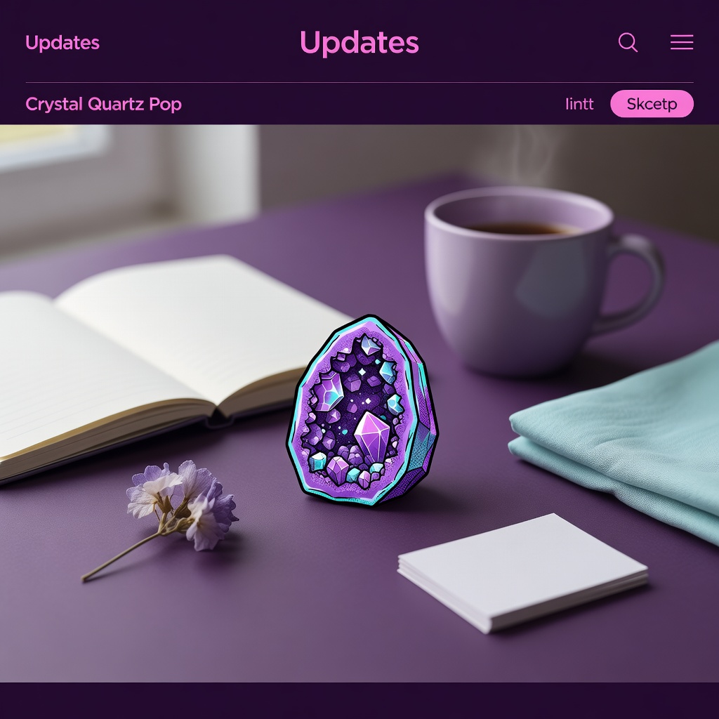 Miniature crystal geode cross-section — studio design reference